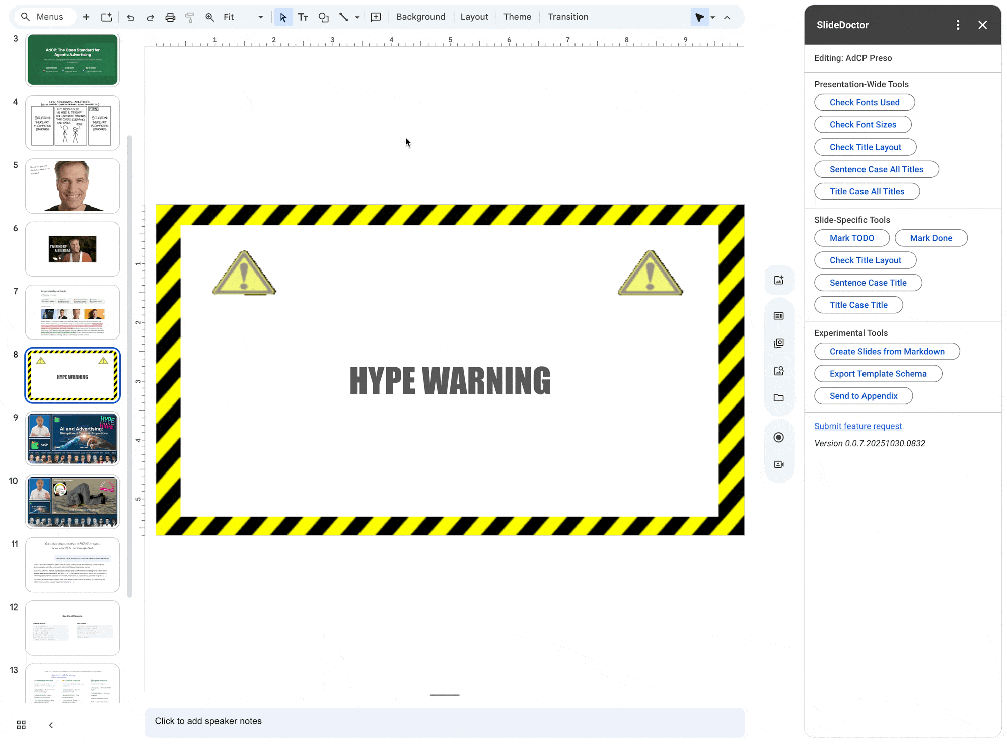 v0.7 Send Slide to Archive